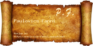 Paulovics Fanni névjegykártya
