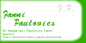 fanni paulovics business card